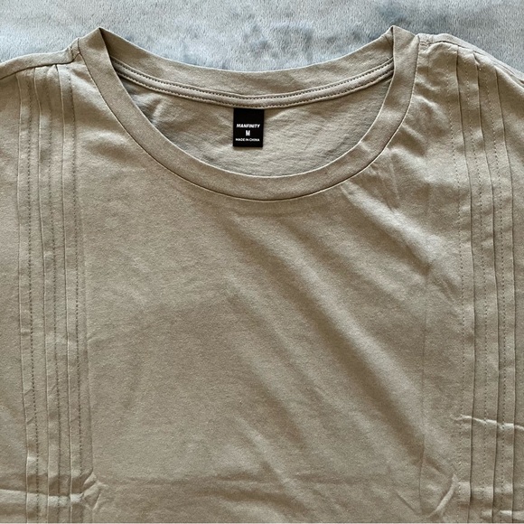 NEW MANFINITY light green knitted crewneck drop shoulder relaxed fit T shirt - Picture 4 of 7